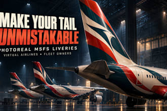 create a custom msfs 2024 airplane livery design for your fleet in 5 days