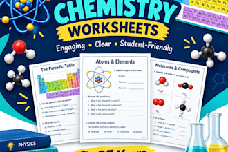 create science and chemistry worksheets
