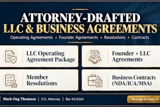 draft an llc operating agreement and resolutions