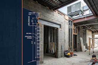 design cmu wall openings, lintels and rtu curb framing for permits