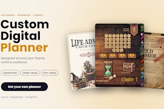 design a custom digital planner, workbook or journal PDF