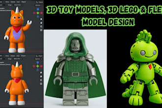 do 3d toy lego model, design articulated flexi 3d models, 3d lego design toys