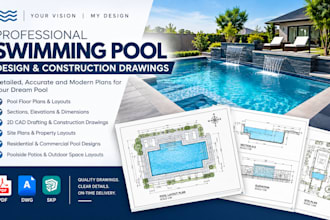 design swimming pool plans, permit and construction drawings