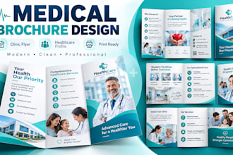 design medical brochure, healthcare company profile, dental clinic flyer booklet