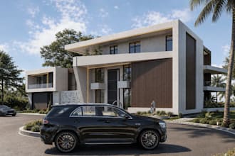 visualise two bedroom apartment, house with attic, dormer chalet bungalow, cgi