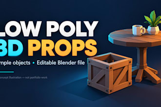 create low poly 3d props in blender