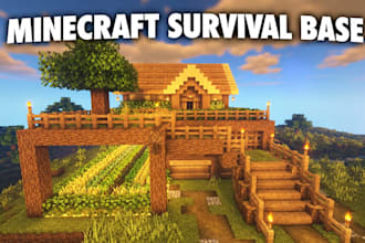 build a minecraft survival base, house, or mansion
