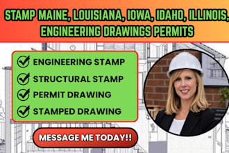 stamp maine, louisiana, iowa, idaho, illinois, engineering drawings permits
