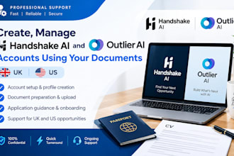 create, manage handshake ai, and outlier ai acc using your documents, UK and US