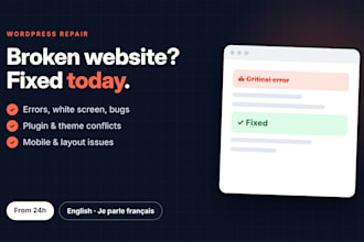 fix any wordpress error, bug or broken website fast