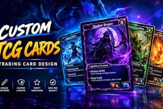 design custom tcg cards, trading cards and game card art