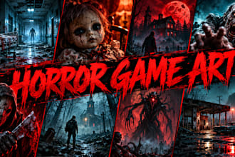 create horror game cover art horror capsule steam store graphics game artwork