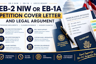 draft eb2 niw or eb1a petition cover letter and legal argument