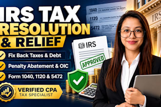 solve your irs tax problems, fix back taxes, negotiate relief solutions as CPA