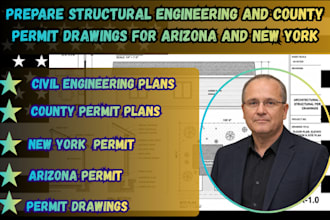 provide structural engineering and county permit drawings for arizona and nys