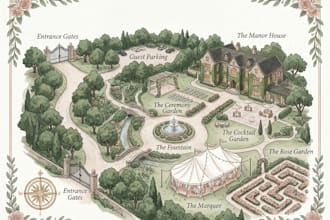 design wedding venue maps, wedding invitation maps and venue illustrations