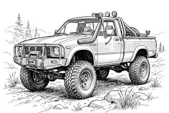 draw car or vehicle into vector line art or black and white