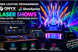 program dmx lighting onyx showxpress and laser shows stage lighting synchronized