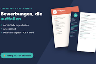 write a professional german ats resume and cover letter