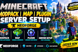 build minecraft modpack minecraft map minecraft plugin minecraft server neoforge