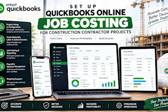 set up quickbooks online job costing for construction contractor projects title