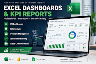 build interactive excel dashboards and KPI reports