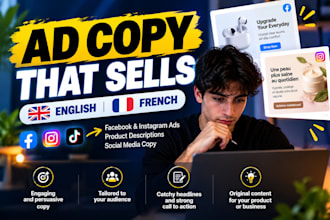 write ad copy and product descriptions in english or french