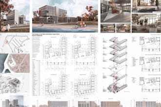 create a professional architectural panel and presentation board