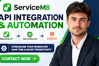 set up servicem8 API integration quickbooks zapier and workflow automation