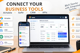 integrate airtable with softr webapp, CRM systems, business tools and workflows