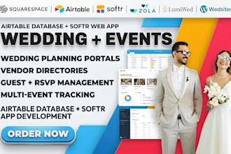 build airtable database softr app for wedding event planning portal databases