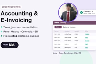 set up odoo accounting, taxes, invoicing and electronic invoicing