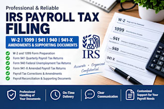 irs payroll tax w2 form 1099 941x 940, amend payroll tax return and documents