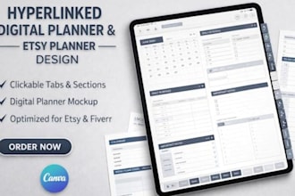 create etsy digital planners and set up your shop with SEO listings