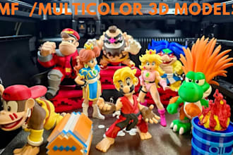 paint your 3d model ,convert stl to 3mf,split for bambu lab multicolor printing