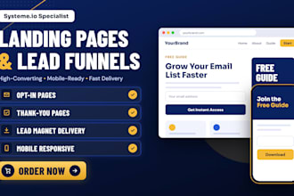 design a systeme io landing page, lead magnet, opt in page, lead capture funnel