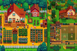 design custom isometric pixel art tilesets and farm maps for your game
