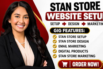 do stan store setup, stan store marketing, stan store design, sales funnel setup