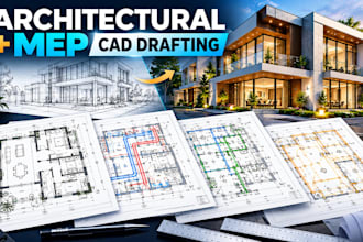 draft architectural mep hvac plumbing and electrical cad drawings