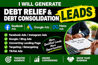 debt relief leads debt settlement debt relief landing page debt relief website