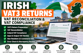 prepare irish vat3 returns, vat reconciliation and ireland vat compliance