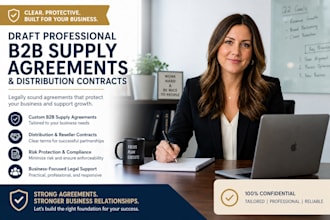 draft professional b2b supply agreements and distribution contracts