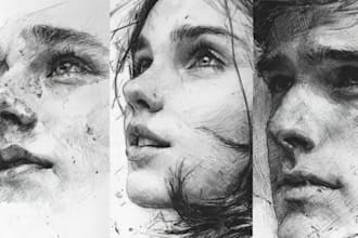 draw a pencil and charcoal portrait for you