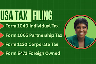 efile usa tax return 1040, s corp c corp 1120, 5472, 1040nr non resident