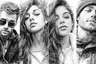 draw a rough charcoal sketch