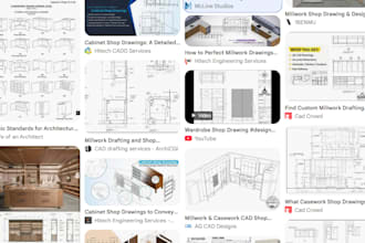 draft professional millwork, wardrobe, cabinet and furniture shop drawings