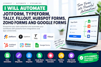 automate jotform typeform tally fillout hubspot forms zoho forms and google form