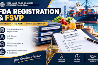 assist with fda food facility registration US agent coordination and fsvp