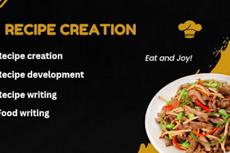 help you write original recipe development ingredent list and cooking instrution