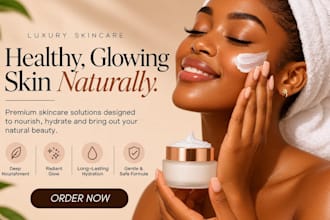 design skincare website, beauty website store, shopify store